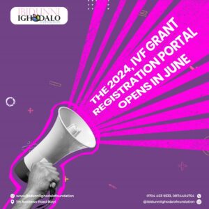Announcement for the 2024 IVF grant registration portal opening in June, featuring a megaphone and vibrant background.
